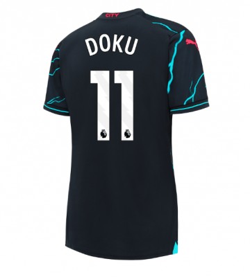 Manchester City Jeremy Doku #11 Koszulka Trzecich Kobiety 2023-24 Krótki Rękaw